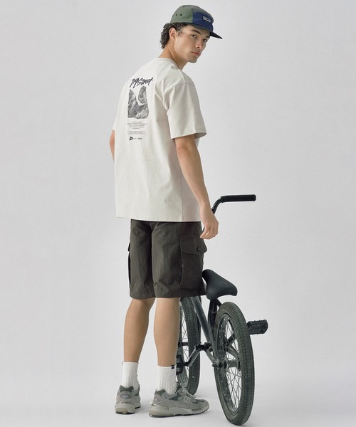 新品　男性ブランコ　オリジナルTシャツ　完売商品　バッグプリント　ベージュ　XL LANVIN en Bleu tシャツ 2層構造 クールマックス ”JL” バック