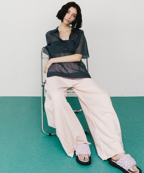 LA BELLE ETUDE（ラベルエチュード）の「シアーポロシャツ（シャツ/ブラウス・レディース・ネイビー/ブルー/パープル・FREE）」の18枚目の写真