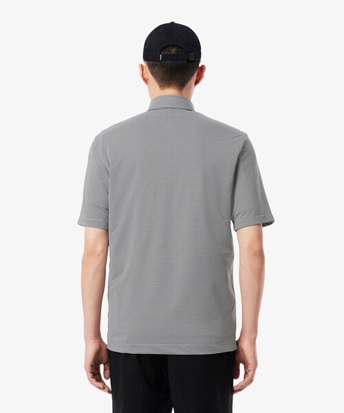 LACOSTE(ラコステ)の「消臭・速乾・UVカット ストレッチ マイクロチェックボタンダウンポロシャツ(ポロシャツ・メンズ・グレイッシュブルー/ブラック/サックスブルー・3/4/5/6)」の6枚目の写真