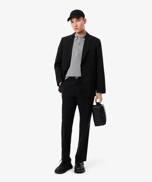 LACOSTE(ラコステ)の「消臭・速乾・UVカット ストレッチ マイクロチェックボタンダウンポロシャツ(ポロシャツ・メンズ・グレイッシュブルー/ブラック/サックスブルー・3/4/5/6)」の9枚目の写真