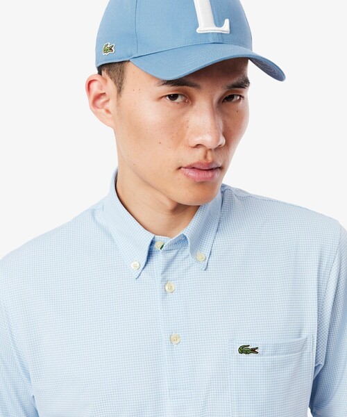 LACOSTE(ラコステ)の「消臭・速乾・UVカット ストレッチ マイクロチェックボタンダウンポロシャツ(ポロシャツ・メンズ・グレイッシュブルー/ブラック/サックスブルー・3/4/5/6)」の11枚目の写真