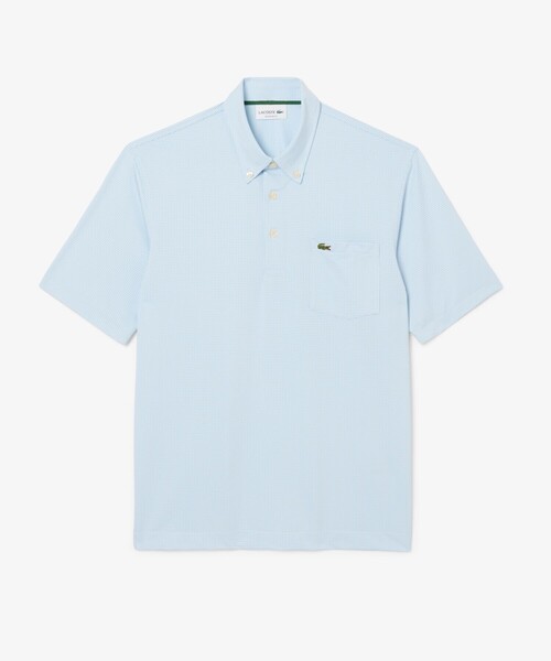 LACOSTE(ラコステ)の「消臭・速乾・UVカット ストレッチ マイクロチェックボタンダウンポロシャツ(ポロシャツ・メンズ・グレイッシュブルー/ブラック/サックスブルー・3/4/5/6)」の13枚目の写真