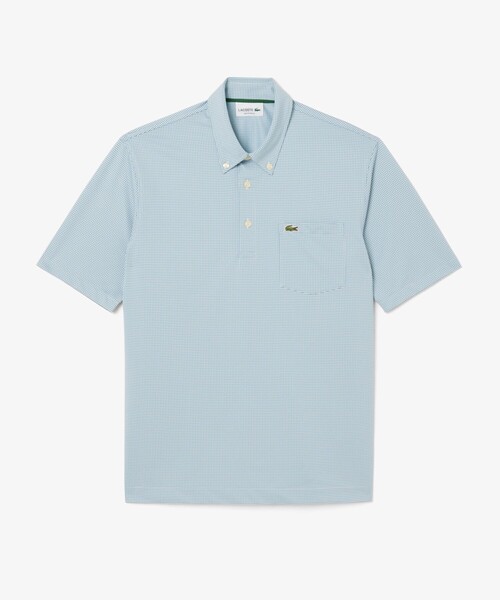 LACOSTE(ラコステ)の「消臭・速乾・UVカット ストレッチ マイクロチェックボタンダウンポロシャツ(ポロシャツ・メンズ・グレイッシュブルー/ブラック/サックスブルー・3/4/5/6)」の19枚目の写真