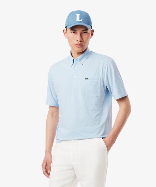 LACOSTE(ラコステ)の「消臭・速乾・UVカット ストレッチ マイクロチェックボタンダウンポロシャツ(ポロシャツ・メンズ・グレイッシュブルー/ブラック/サックスブルー・3/4/5/6)」の10枚目の写真