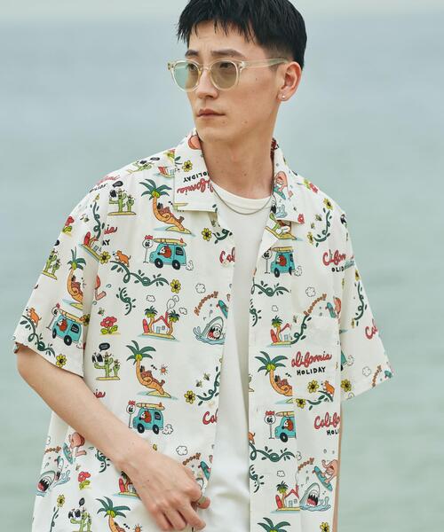 URBAN RESEARCH Sonny Label(アーバンリサーチサニーレーベル)の「アロハシャツ by Monkey Studio(シャツ/ブラウス・メンズ・オフホワイト/ネイビー/グリーン・MEDIUM/LARGE)」の4枚目の写真