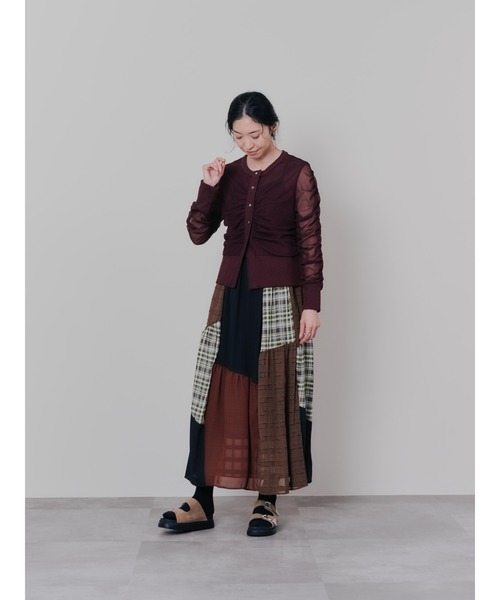 DOLLUPOOPS（ドールアップウップス）の「チュールギャザーカーディガン（カーディガン/ボレロ・レディース・ブルーグレー/ブラック/ボルドー・38）」の5枚目の写真