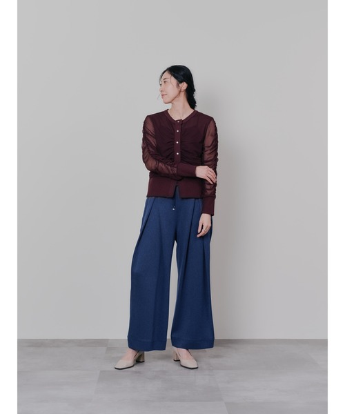 DOLLUPOOPS（ドールアップウップス）の「チュールギャザーカーディガン（カーディガン/ボレロ・レディース・ブルーグレー/ブラック/ボルドー・38）」の6枚目の写真