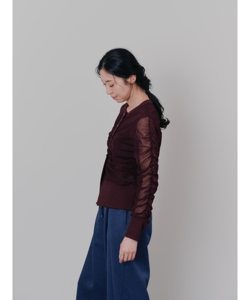 DOLLUPOOPS（ドールアップウップス）の「チュールギャザーカーディガン（カーディガン/ボレロ・レディース・ブルーグレー/ブラック/ボルドー・38）」の16枚目の写真