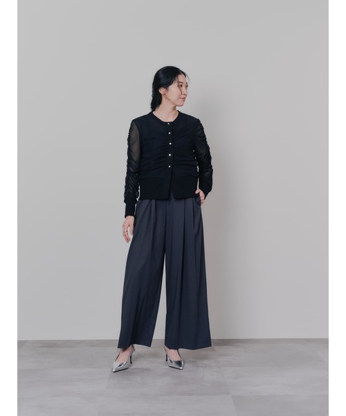 DOLLUPOOPS（ドールアップウップス）の「チュールギャザーカーディガン（カーディガン/ボレロ・レディース・ブルーグレー/ブラック/ボルドー・38）」の11枚目の写真