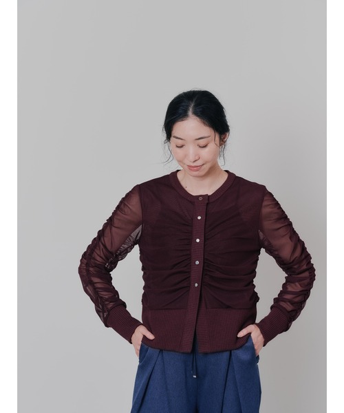 DOLLUPOOPS（ドールアップウップス）の「チュールギャザーカーディガン（カーディガン/ボレロ・レディース・ブルーグレー/ブラック/ボルドー・38）」の14枚目の写真