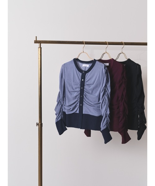 DOLLUPOOPS（ドールアップウップス）の「チュールギャザーカーディガン（カーディガン/ボレロ・レディース・ブルーグレー/ブラック/ボルドー・38）」の13枚目の写真