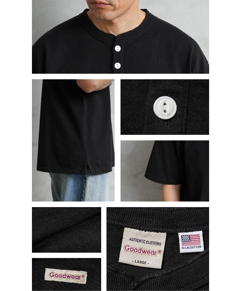 WAIPER.inc（ワイパーインク）の「Goodwear グッドウェア 2W7-15201 USAコットン S/S ヘンリーネック Tシャツ BIG（Tシャツ/カットソー・メンズ・ホワイト/グレー系その他/チャコールグレー/杢グレー/ブラック/ネイビー/ブルー系その他・M/S/L/XL）」の11枚目の写真