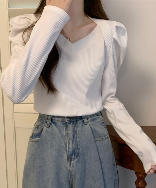 shoppinggo（ショッピングゴー）の「長袖Tシャツ コーデ カットソー（Tシャツ/カットソー・レディース・ホワイト/ブラック・M）」の10枚目の写真