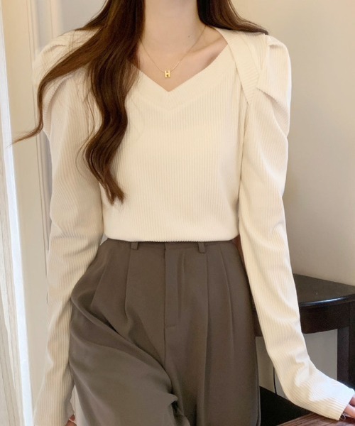 shoppinggo（ショッピングゴー）の「長袖Tシャツ コーデ カットソー（Tシャツ/カットソー・レディース・ホワイト/ブラック・M）」の11枚目の写真