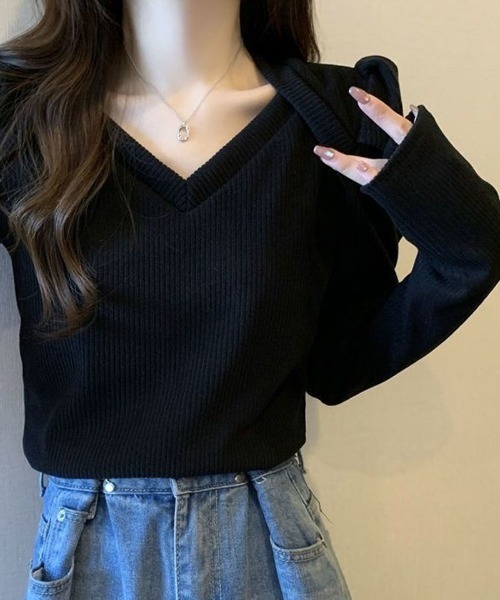 shoppinggo（ショッピングゴー）の「長袖Tシャツ コーデ カットソー（Tシャツ/カットソー・レディース・ホワイト/ブラック・M）」の14枚目の写真