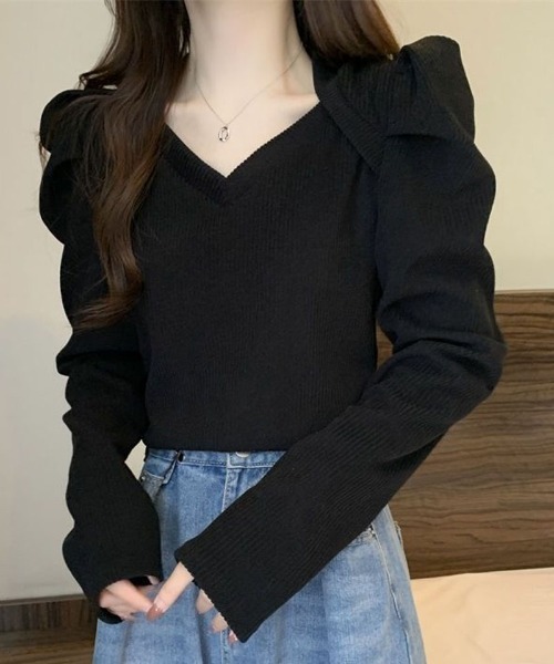 shoppinggo（ショッピングゴー）の「長袖Tシャツ コーデ カットソー（Tシャツ/カットソー・レディース・ホワイト/ブラック・M）」の15枚目の写真