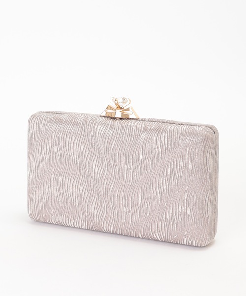 Lace Ladies(レースレディース)の「ビジュー バックル付き ラメ ウェーブ バッグ(クラッチバッグ・レディース・ブラック/ベージュ/ピンク/シルバー/シャンパン・FREE)」の21枚目の写真
