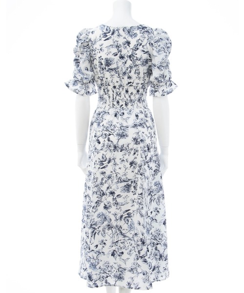 INGNI（イング）の「デコルテオープン花柄ワンピース（ワンピース・レディース・ホワイト系1/ホワイト×ネイビー・M）」の18枚目の写真