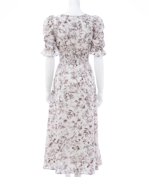 INGNI（イング）の「デコルテオープン花柄ワンピース（ワンピース・レディース・ホワイト系1/ホワイト×ネイビー・M）」の22枚目の写真