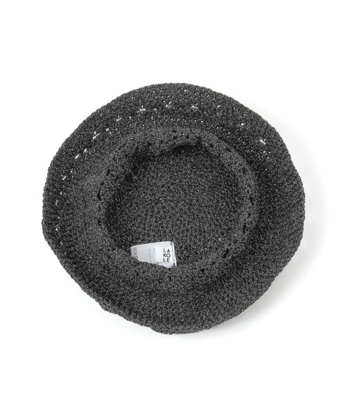 LAKOLE（ラコレ）の「ラメ透かし編みハット / 286226（ハット・レディース・ベージュ/ブラック・FREE）」の7枚目の写真