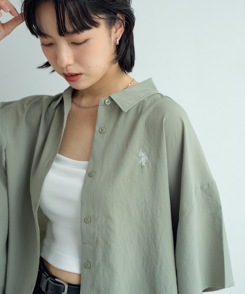 U.S. POLO ASSN.(ユーエスポロアッスン)の「【U.S. POLO ASSN./ユーエスポロアッスン】スパンローン ドルマンシャツ(シャツ/ブラウス・レディース・チャコールグレー/ホワイト/カーキ/ピンク・M/L)」の3枚目の写真