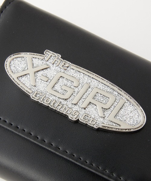 X-girl（エックスガール）の「SILVER GLITTER OVAL LOGO BUCKLE MINI WALLET（財布・レディース・ブラック/ベージュ/ライトパープル・ONE SIZE）」の5枚目の写真