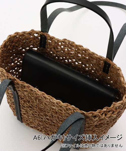 【美品】The Bagmati☆本日のみのお値段☆籐と皮革のハンドルバッグ セール】【BAGMATI/バグマティ】レザーハンドルカゴTOTE（トート