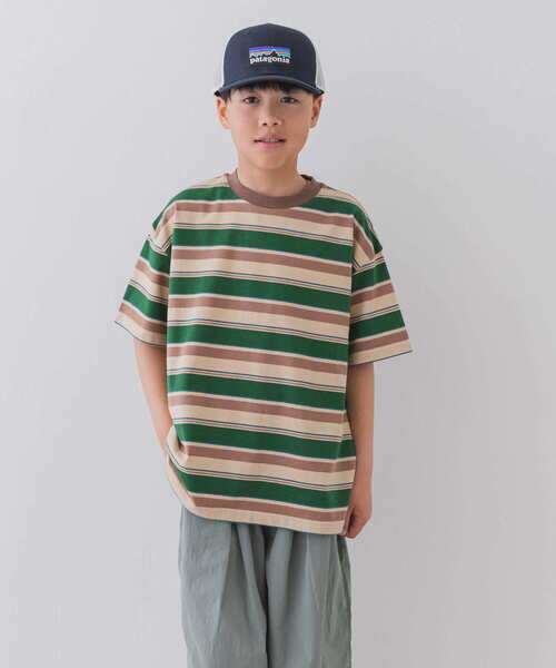 URBAN RESEARCH DOORS（アーバンリサーチドアーズ）の「『WEB/一部店舗限定サイズ』マルチボーダールーズTシャツ(KIDS)（Tシャツ/カットソー・キッズ・ホワイト系その他/ベージュ系その他・120/105/150/135）」の5枚目の写真