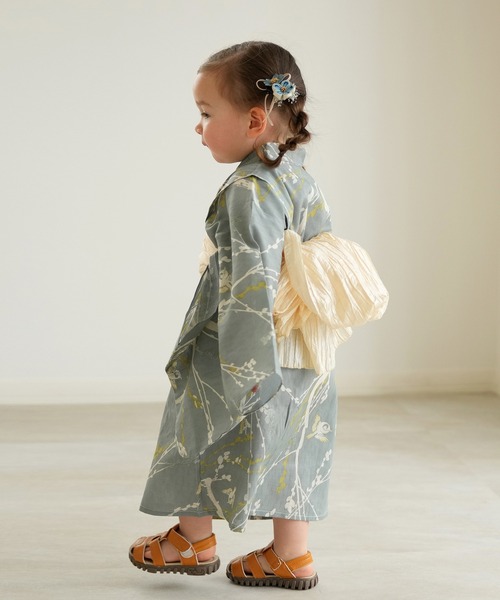 utatane（ウタタネ）の「浴衣ワンピース2点セット 男女兼用 ひよこ商店（浴衣・キッズ・ブルー系2/ベージュ系1/ホワイト系1/グレー系2/ホワイト系2/グレー系1/ブルー系3/ブルー系1・90cm/100cm/110cm/120cm/130cm）」の18枚目の写真