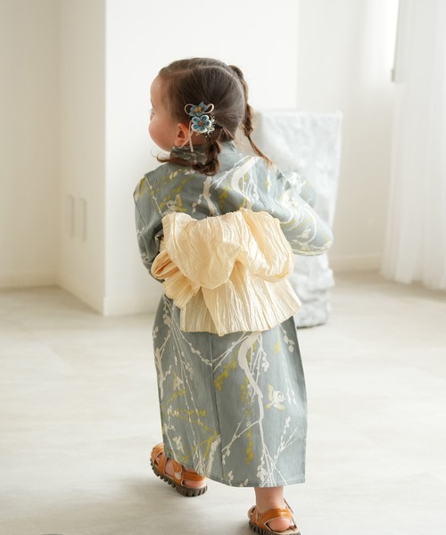 utatane（ウタタネ）の「浴衣ワンピース2点セット 男女兼用 ひよこ商店（浴衣・キッズ・ブルー系2/ベージュ系1/ホワイト系1/グレー系2/ホワイト系2/グレー系1/ブルー系3/ブルー系1・90cm/100cm/110cm/120cm/130cm）」の19枚目の写真