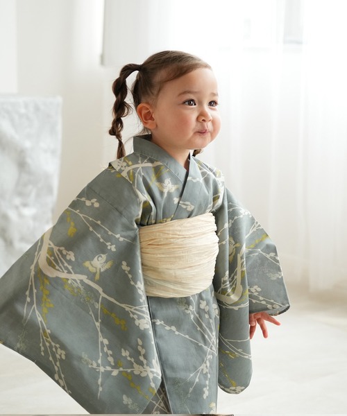 utatane（ウタタネ）の「浴衣ワンピース2点セット 男女兼用 ひよこ商店（浴衣・キッズ・ブルー系2/ベージュ系1/ホワイト系1/グレー系2/ホワイト系2/グレー系1/ブルー系3/ブルー系1・90cm/100cm/110cm/120cm/130cm）」の20枚目の写真