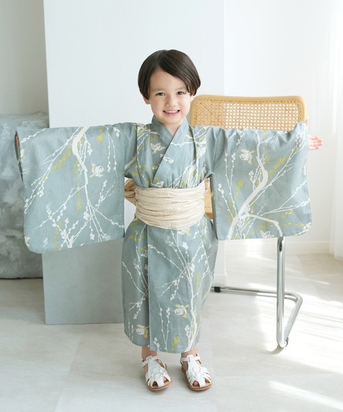 utatane（ウタタネ）の「浴衣ワンピース2点セット 男女兼用 ひよこ商店（浴衣・キッズ・ブルー系2/ベージュ系1/ホワイト系1/グレー系2/ホワイト系2/グレー系1/ブルー系3/ブルー系1・90cm/100cm/110cm/120cm/130cm）」の22枚目の写真