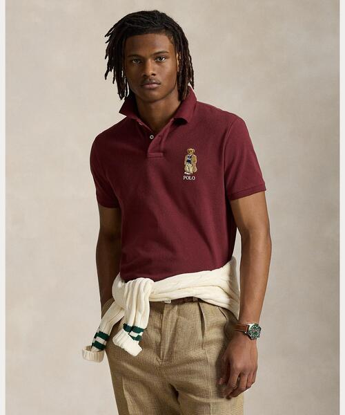 POLO RALPH LAUREN(ポロ ラルフ ローレン)の「カスタム スリム フィット ベア メッシュ ポロシャツ(ポロシャツ・メンズ・レッド・L/M/S/XL/XS/XXL)」の1枚目の写真