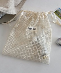 Mignonjour（ミニョンジュール）の「FReePLACe/大きめ フラワーレース 巾着ポーチ X12512（ポーチ）」