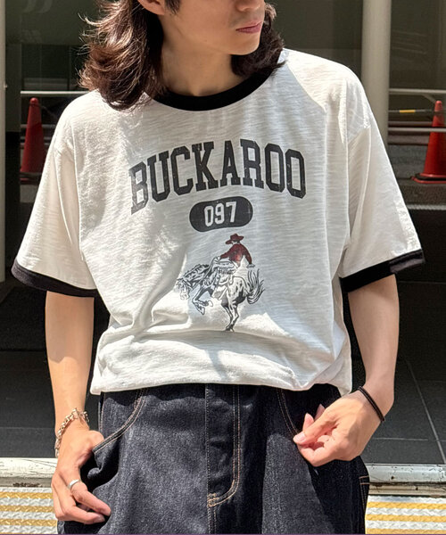 CIAOPANIC(チャオパニック)の「アソートプリントリンガーTシャツ(Tシャツ/カットソー・レディース・イエロー/ブラウン/ブラック・MEDIUM/LARGE)」の7枚目の写真