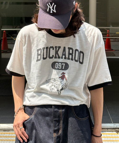 CIAOPANIC(チャオパニック)の「アソートプリントリンガーTシャツ(Tシャツ/カットソー・レディース・イエロー/ブラウン/ブラック・MEDIUM/LARGE)」の8枚目の写真