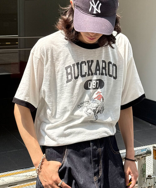 CIAOPANIC(チャオパニック)の「アソートプリントリンガーTシャツ(Tシャツ/カットソー・レディース・イエロー/ブラウン/ブラック・MEDIUM/LARGE)」の9枚目の写真