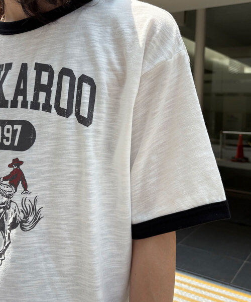 CIAOPANIC(チャオパニック)の「アソートプリントリンガーTシャツ(Tシャツ/カットソー・レディース・イエロー/ブラウン/ブラック・MEDIUM/LARGE)」の20枚目の写真
