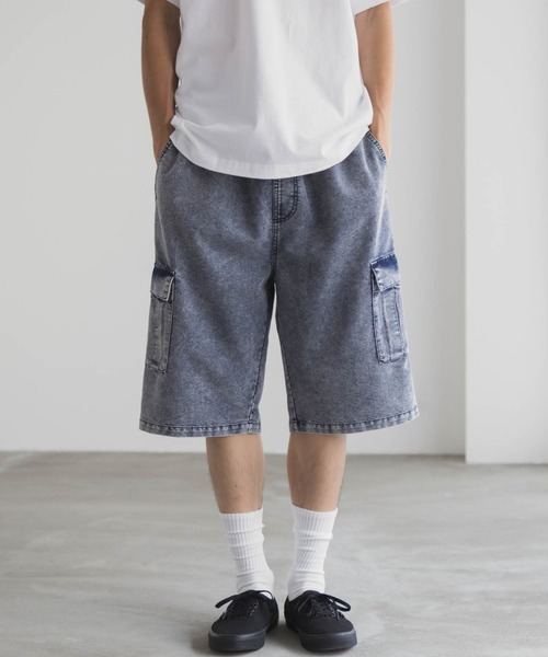 NAVY（ネイビー）の「NAVY デニムカーゴショーツ（カーゴパンツ・メンズ・グレー系/ブルー系・S/M/L/XL）」の2枚目の写真