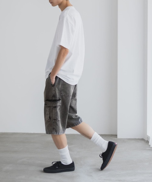 NAVY（ネイビー）の「NAVY デニムカーゴショーツ（カーゴパンツ・メンズ・グレー系/ブルー系・S/M/L/XL）」の4枚目の写真