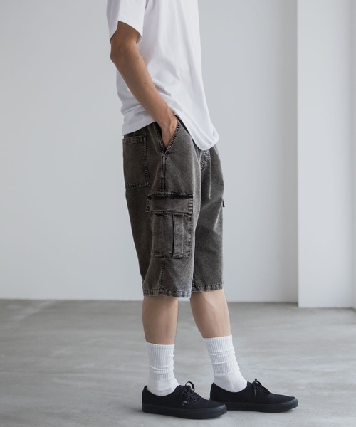 NAVY（ネイビー）の「NAVY デニムカーゴショーツ（カーゴパンツ・メンズ・グレー系/ブルー系・S/M/L/XL）」の7枚目の写真