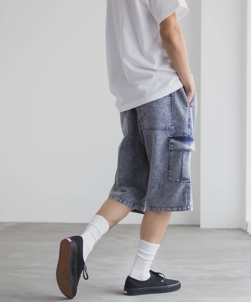 NAVY（ネイビー）の「NAVY デニムカーゴショーツ（カーゴパンツ・メンズ・グレー系/ブルー系・S/M/L/XL）」の13枚目の写真
