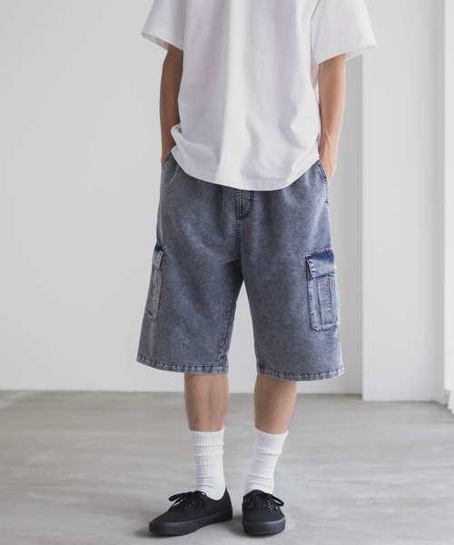 NAVY（ネイビー）の「NAVY デニムカーゴショーツ（カーゴパンツ・メンズ・グレー系/ブルー系・S/M/L/XL）」の14枚目の写真