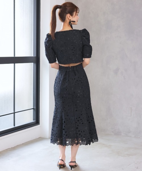 AND COUTURE（アンドクチュール）の「スカラレースジャケット（ノーカラージャケット・レディース・ミント/オフホワイト/ブラック・FREE）」の12枚目の写真