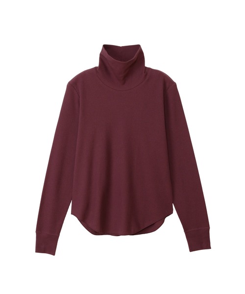 HANES（ヘインズ）の「【Hanes/ヘインズ】レディース タートルネックロングTシャツ（Tシャツ/カットソー・レディース・ヘザーグレー/パープル系その他2/オフホワイト/ダークネイビー・FREE）」の4枚目の写真