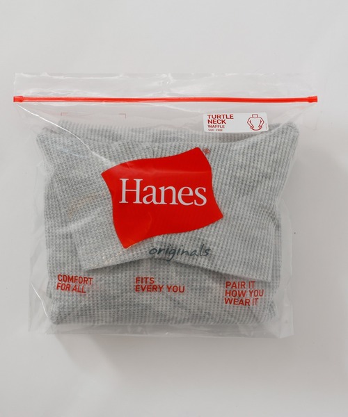 HANES（ヘインズ）の「【Hanes/ヘインズ】レディース タートルネックロングTシャツ（Tシャツ/カットソー・レディース・ヘザーグレー/パープル系その他2/オフホワイト/ダークネイビー・FREE）」の9枚目の写真