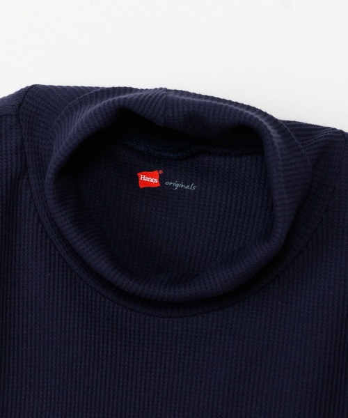 HANES（ヘインズ）の「【Hanes/ヘインズ】レディース タートルネックロングTシャツ（Tシャツ/カットソー・レディース・ヘザーグレー/パープル系その他2/オフホワイト/ダークネイビー・FREE）」の16枚目の写真