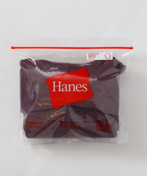 HANES（ヘインズ）の「【Hanes/ヘインズ】レディース タートルネックロングTシャツ（Tシャツ/カットソー・レディース・ヘザーグレー/パープル系その他2/オフホワイト/ダークネイビー・FREE）」の21枚目の写真