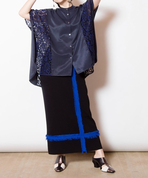 OSMOSIS（オズモーシス）の「切替ワイドブラウス（シャツ/ブラウス・レディース・ホワイト/ブラック/ネイビー・ONE SIZE）」の22枚目の写真