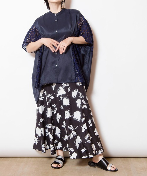 OSMOSIS（オズモーシス）の「切替ワイドブラウス（シャツ/ブラウス・レディース・ホワイト/ブラック/ネイビー・ONE SIZE）」の20枚目の写真